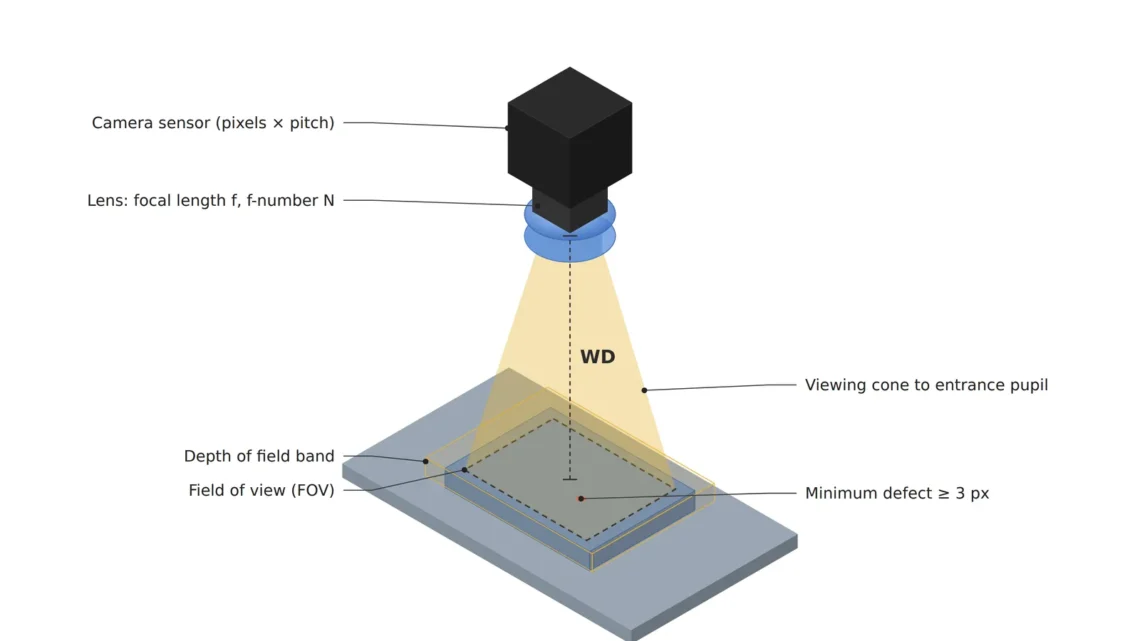 Machine Vision Lens Calculator — Catching the FOV Error the Shortcut Formula Hides, Plus Depth of Field and Diffraction in One Pass